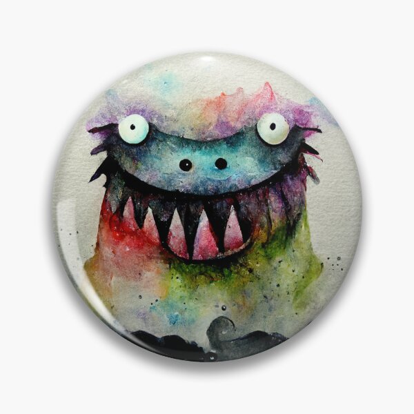 Item preview, Whimsical watercolor rainbow funny scary monster  designed and sold by pixelista.