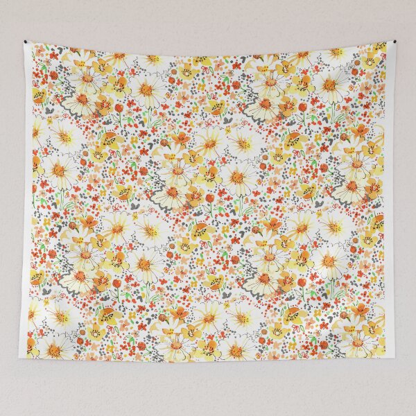 Item preview, Vintage feel daisy wildflower pattern designed and sold by Ohn Mar Win.