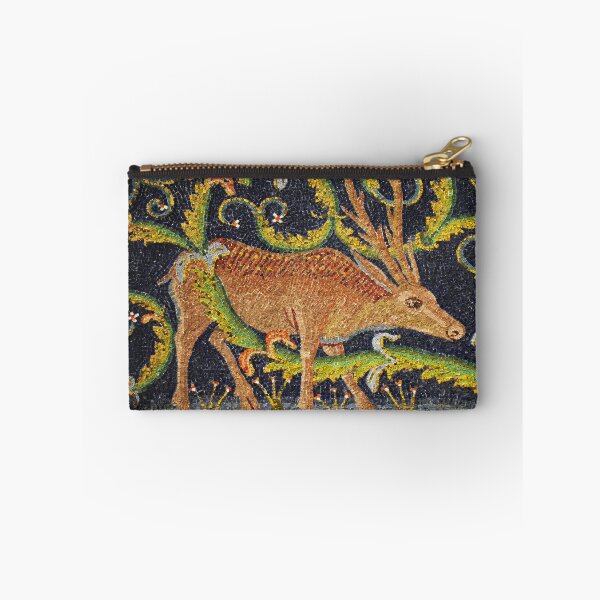 Item preview, RAVENNA BYZANTINE MOSAICS ,DEER AT A  BROOK AMONG FLORAL SWIRLS designed and sold by BulganLumini.