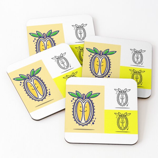 Item preview, cute durian illustration with smile designed and sold by lukmanyasin.