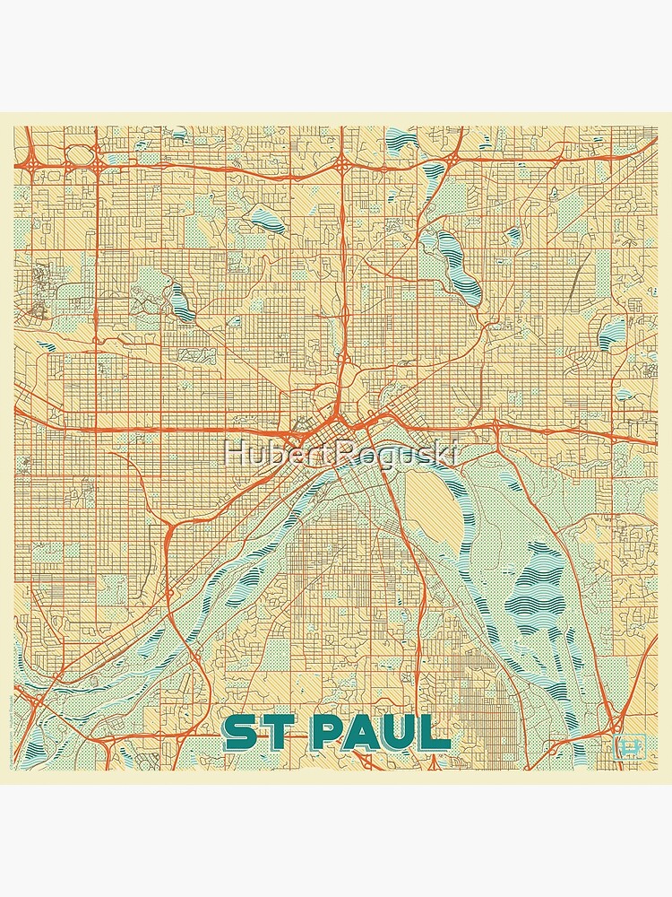 Thumbnail 3 of 3, Poster, St Paul Map Retro designed and sold by HubertRoguski.