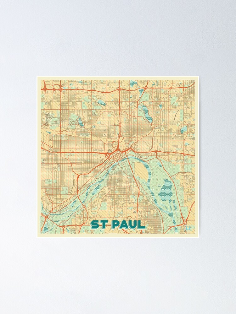 Thumbnail 2 of 3, Poster, St Paul Map Retro designed and sold by HubertRoguski.