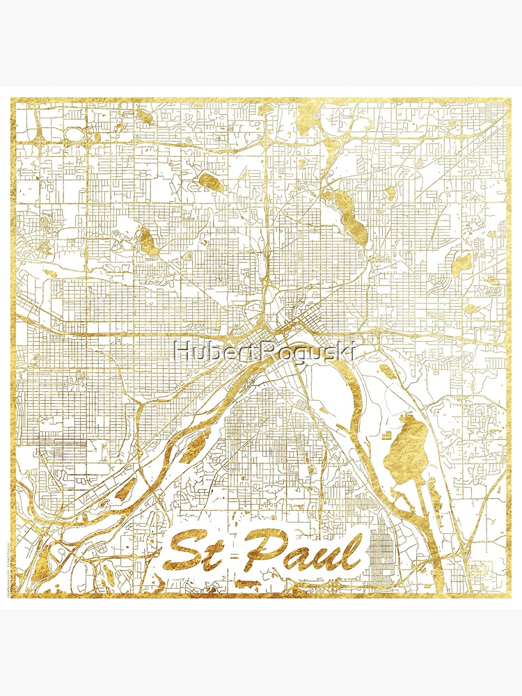 St Paul Map Gold by HubertRoguski