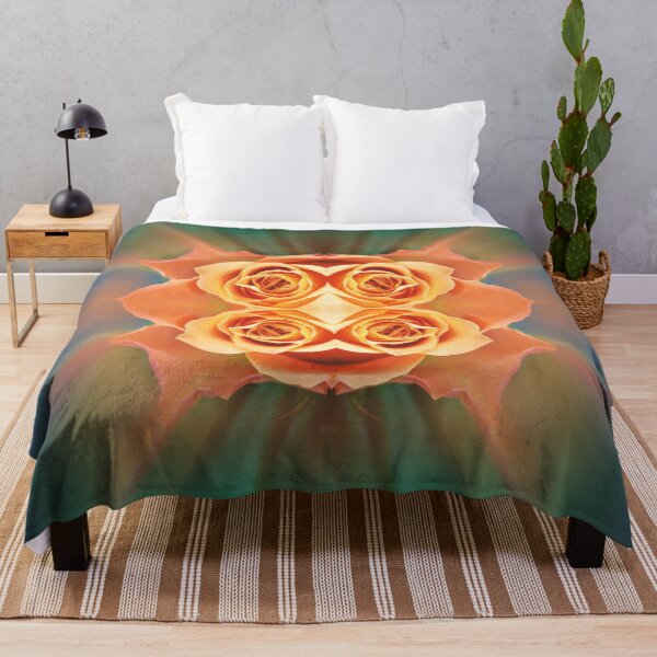Item preview, Orange beautiful rose flowers in surreal kaleidoscope designed and sold by Grégory DUBUS.