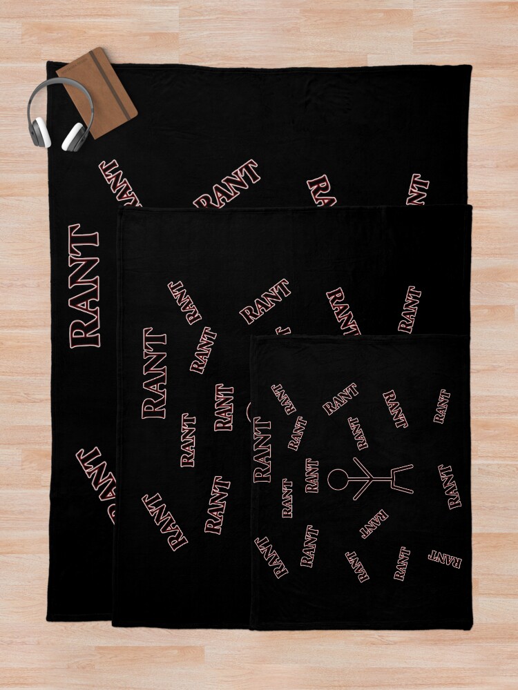Thumbnail 5 of 6, Throw Blanket, Rant Rant Rant designed and sold by janraydesigns.