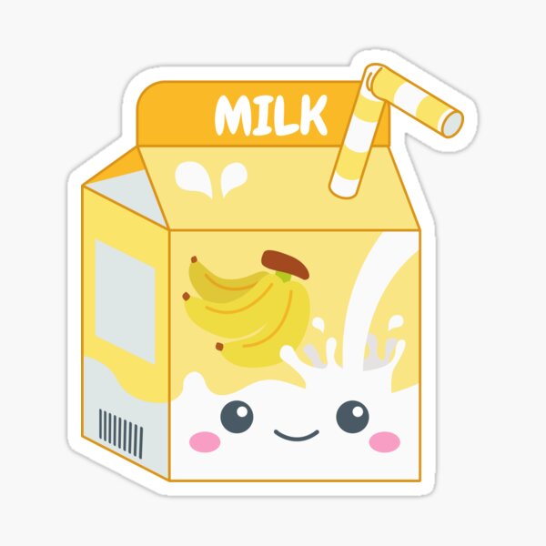 Banana Milk Carton Sticker For Sale By Mochimart Redbubble