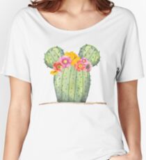 Mouse Cactus with Floral Crown Relaxed Fit T-Shirt