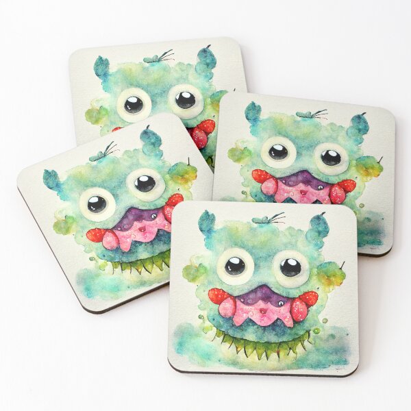 Item preview, Whimsical watercolor cute colorful monster  designed and sold by pixelista.