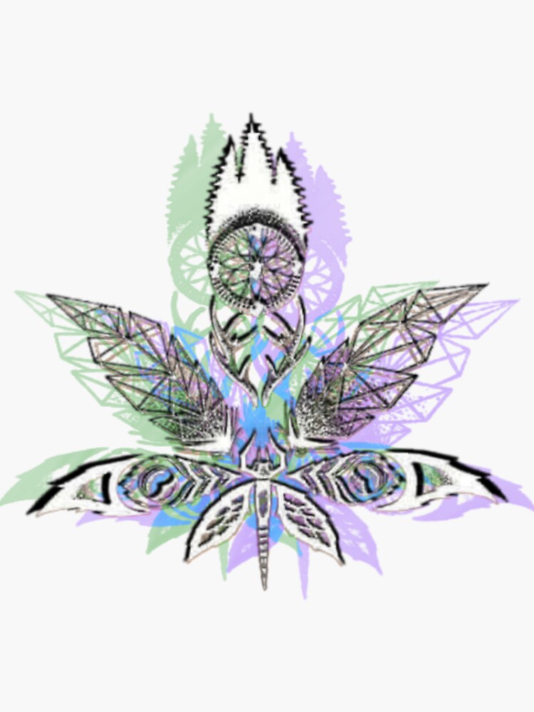 "Dream Catcher Marijuana Leaf" Sticker for Sale by CrescentArcher1