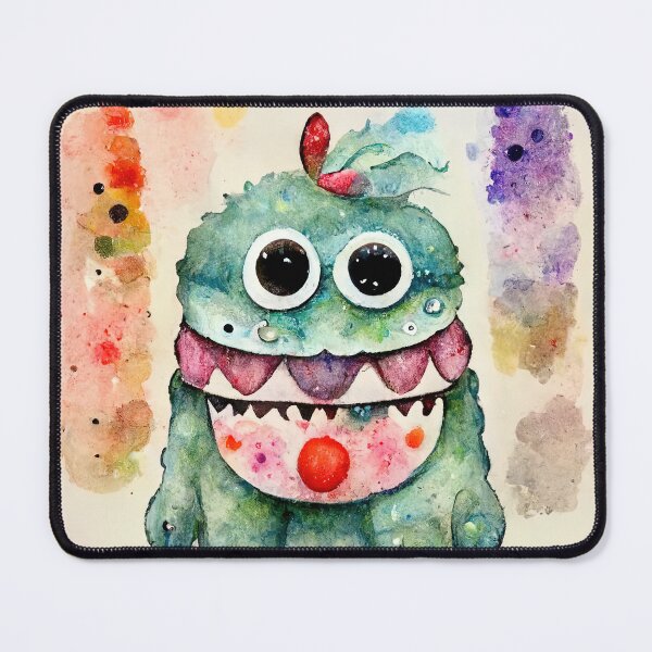 Item preview, Doris the quirky whimsical watercolor cute colorful monster  designed and sold by pixelista.
