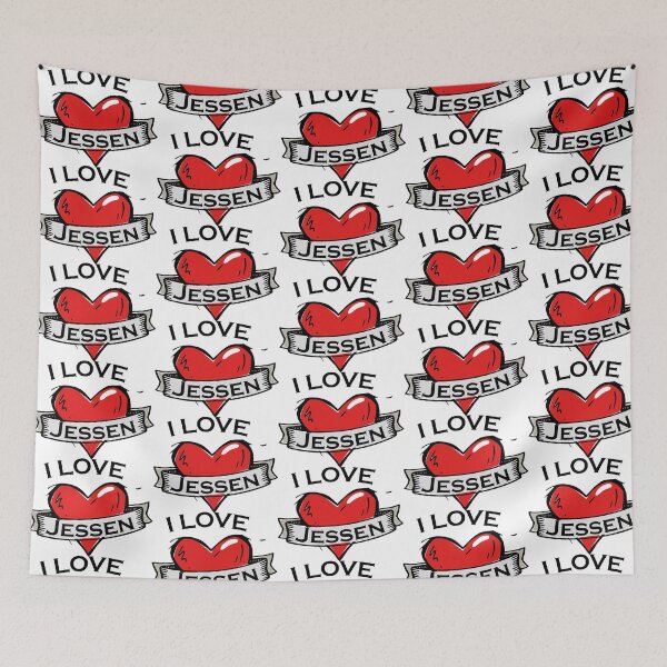 Item preview, Jessen - I love tattoo style city names designed and sold by JanooFactory.