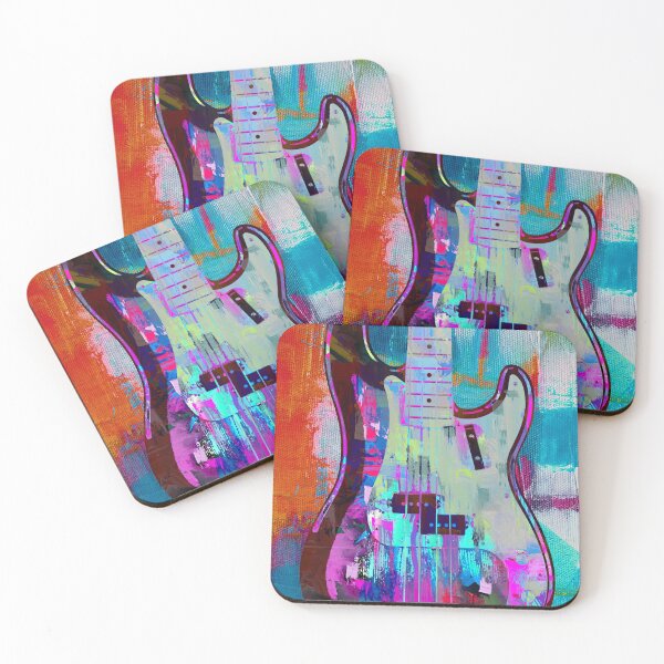 Item preview, Painted Electric Bass Guitar Pop Art designed and sold by Stephen Chambers / The Pop Art Factory.