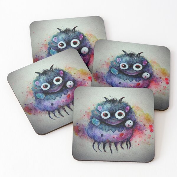 Item preview, Whimsical watercolor cute happy monster  designed and sold by pixelista.
