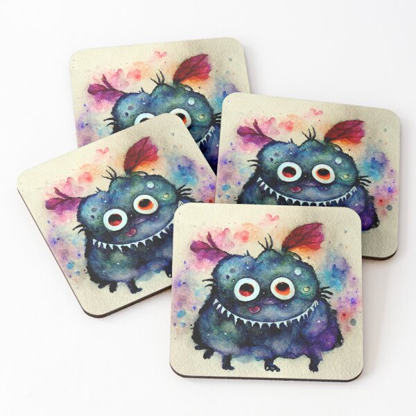 Item preview, Whimsical watercolor cute funny monster  designed and sold by pixelista.