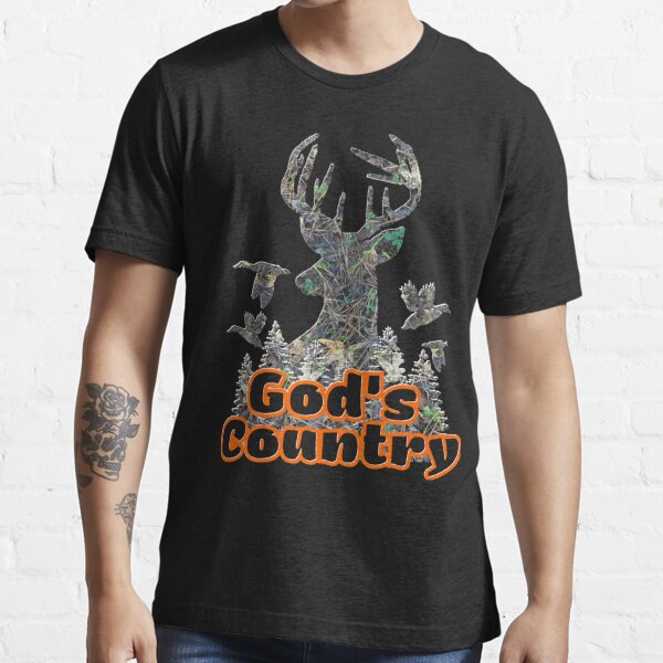 God's Country Camouflage Whitetail Buck Deer, Camo Flying Ducks, Deer Hunting Camo Design Deer Essential T-Shirt | Redbubble