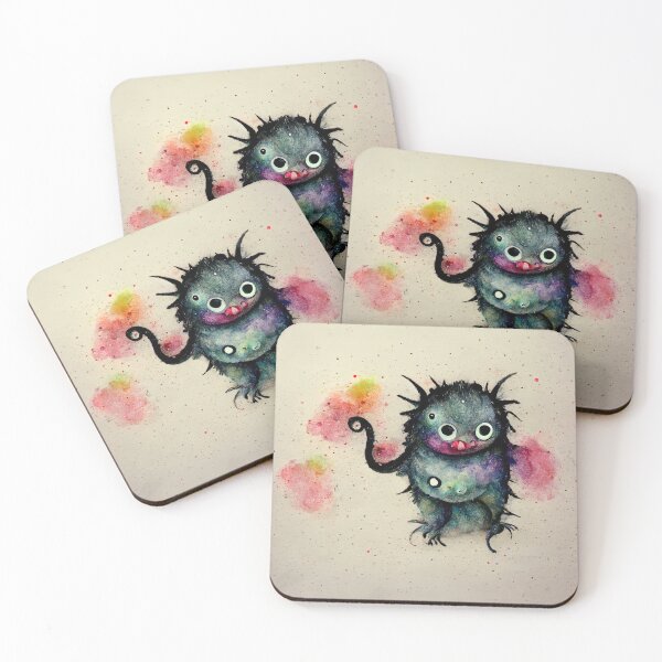 Item preview, Whimsical watercolor cute colorful monster  designed and sold by pixelista.