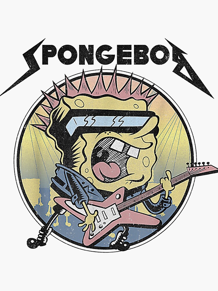 "SpongeBob SquarePants Heavy Metal Rock E" Sticker for Sale by