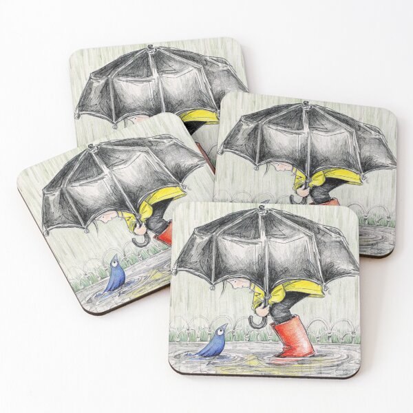 Item preview, Crow and Girl in the Rain designed and sold by Amy Preveza.