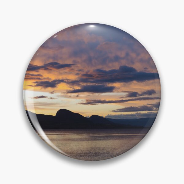 Item preview, Vibrant Sunset Sky View of Okanagan Lake and Mountains in Summer designed and sold by Amy Mitchell.