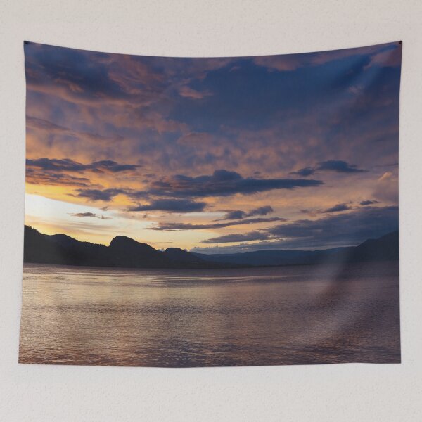 Item preview, Vibrant Sunset Sky View of Okanagan Lake and Mountains in Summer designed and sold by Amy Mitchell.