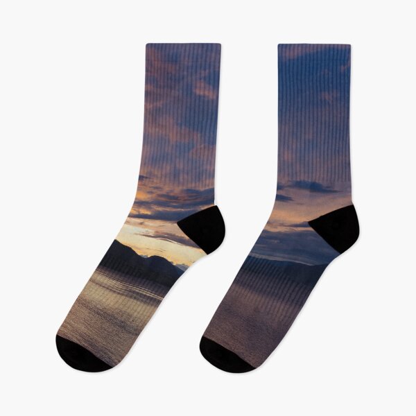 Item preview, Vibrant Sunset Sky View of Okanagan Lake and Mountains in Summer designed and sold by Amy Mitchell.