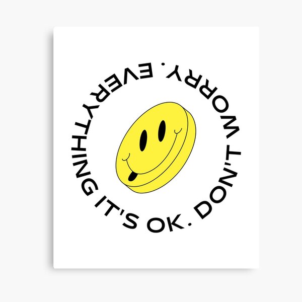 Smiley Face Aesthetic Tumblr Yellow Canvas Print For Sale By Marietadesigns Redbubble