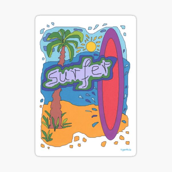 1805 - Surfer Design Sticker