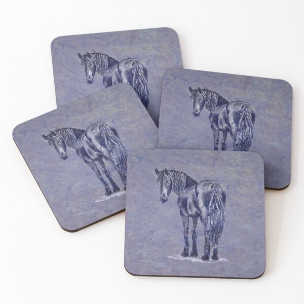 Item preview, Friesian horse - purple mottled background designed and sold by SylvieG18.