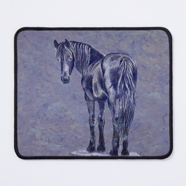 Aperçu de l'œuvre Cheval Frison - fond marbré violet créée et vendue par SylvieG18.