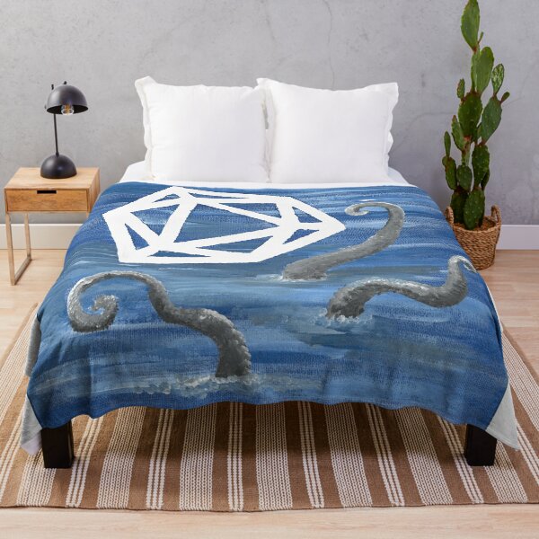 d20 sea monster Throw Blanket