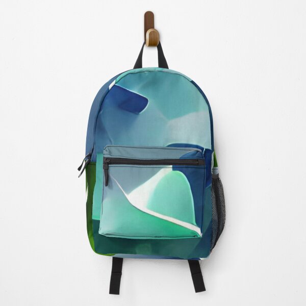 Item preview, moody blue green leaf modern mid-century original art designed and sold by Surrealarts727.
