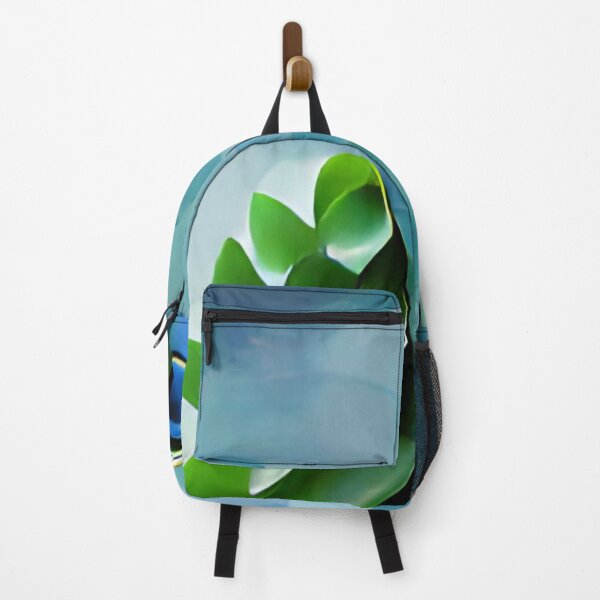 Item preview, moody blue green leaf modern mid-century original art designed and sold by Surrealarts727.