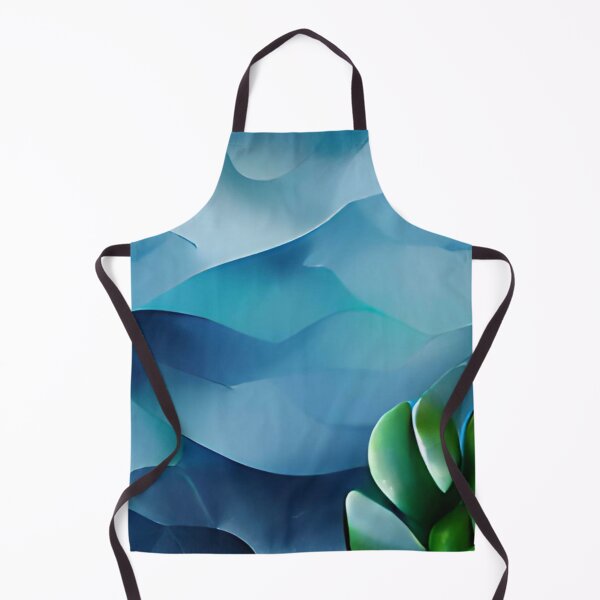 Item preview, moody blue green leaf modern mid-century original art designed and sold by Surrealarts727.