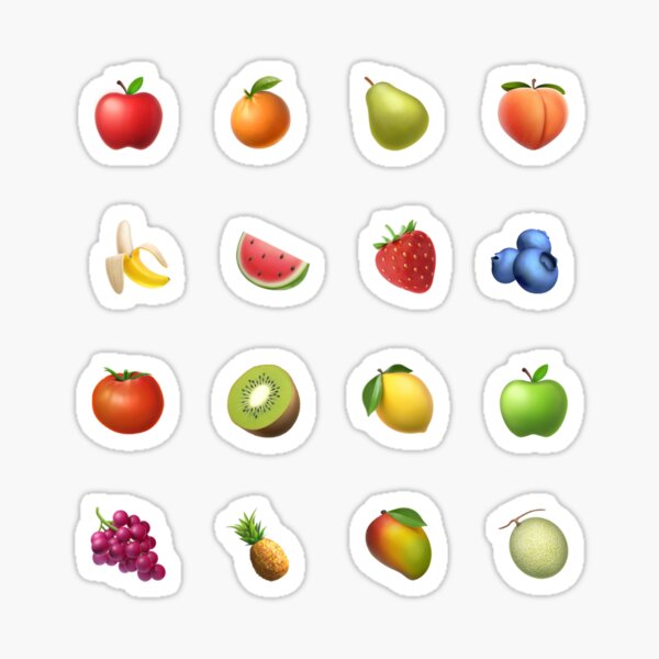 "Fruit Apple Emoji Pack" Sticker for Sale by PathfinderCP Redbubble