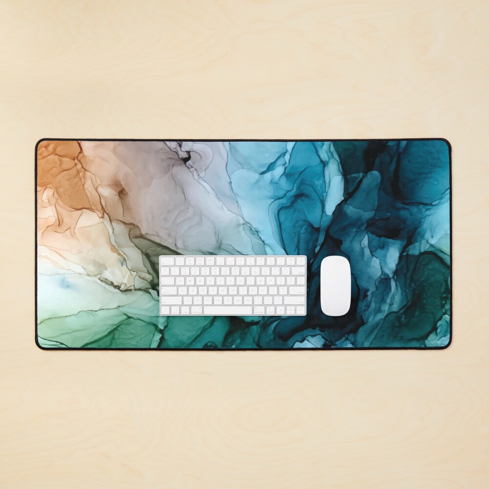 Salty Shores Colorful Abstract Painting Mouse Pad
