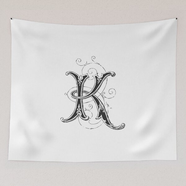 Item preview, Antique Letter K Monogram [dark] designed and sold by silver6press.