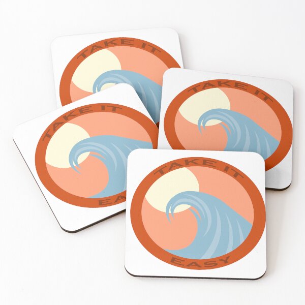 Item preview, Take it Easy- ocean, wave, sea, beach, lake, sunset, sunrise, patch, outdoor, travel, retro, 50s, 60s, vintage, relax, stylized designed and sold by Bruh-llc.