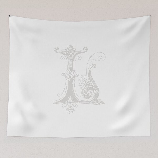 Item preview, Antique Letter L Monogram [light] designed and sold by silver6press.