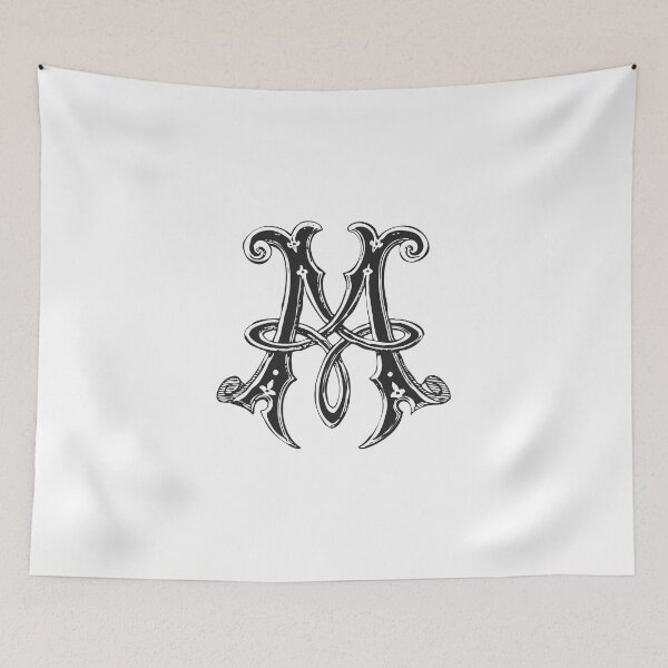 Item preview, Antique Letter M Monogram [dark] designed and sold by silver6press.