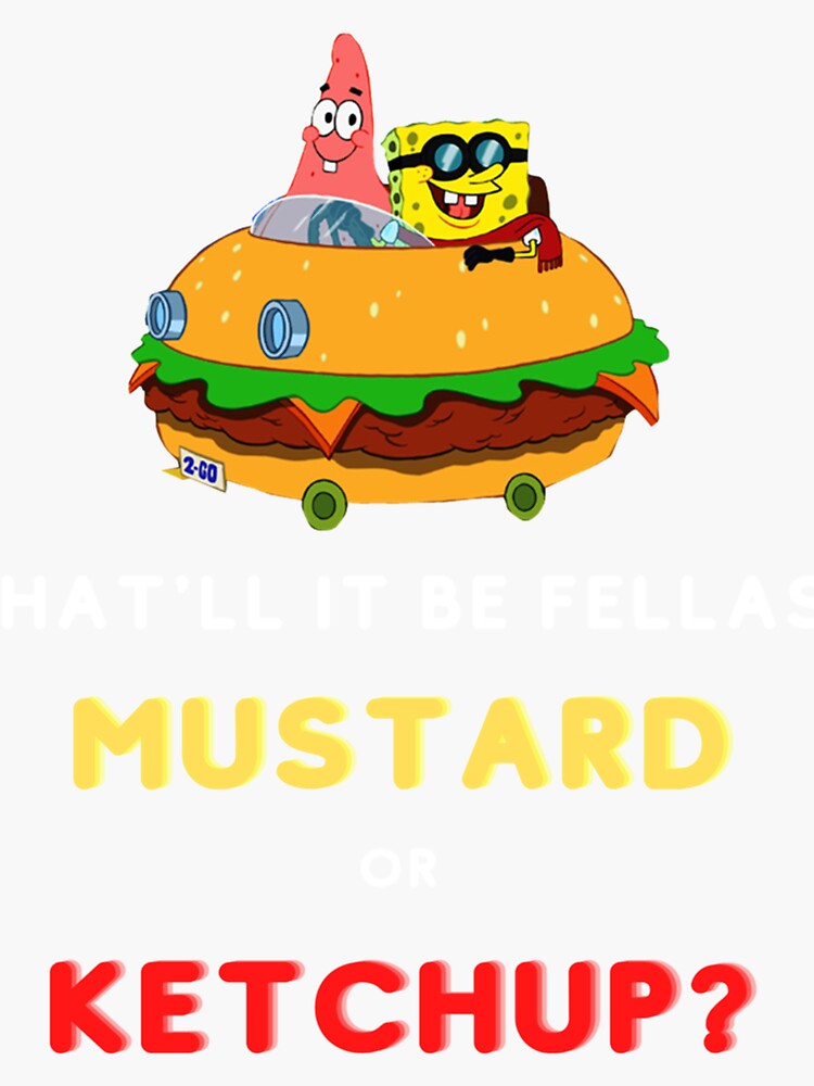 Sticker « SpongeBob SquarePants Patty Wagon Moutarde ou Ketchup