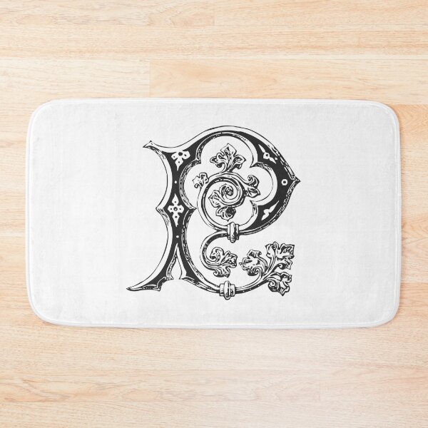 Item preview, Antique Letter P Monogram [dark] designed and sold by silver6press.