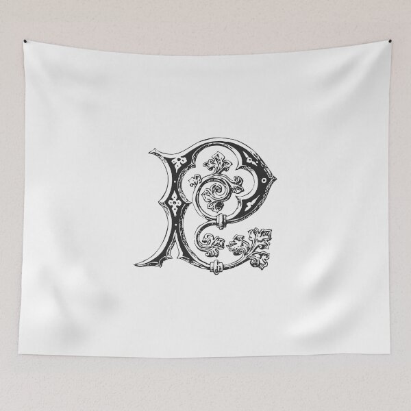 Item preview, Antique Letter P Monogram [dark] designed and sold by silver6press.