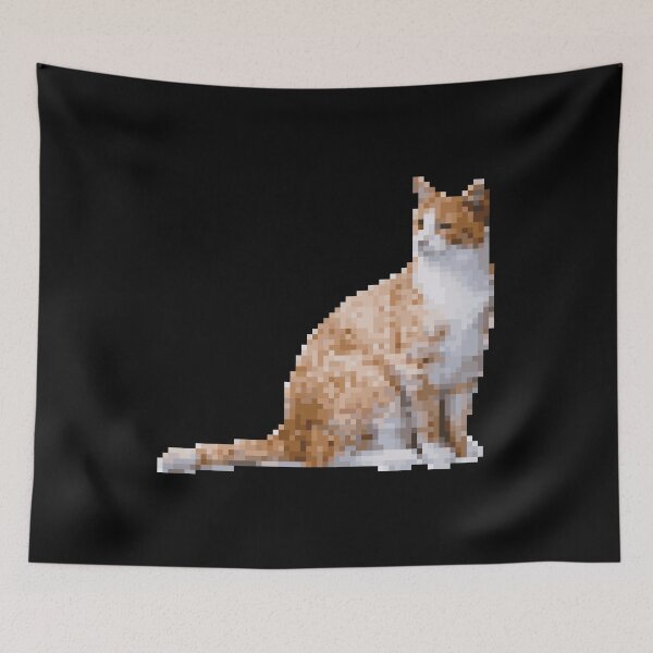 Item preview, Cute pixel art ginger cat designed and sold by PrintsyGal.