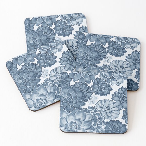 Item preview, Soft Blue Monochrome Succulent Plants Wall Contemporary Garden Design III designed and sold by Irina Sztukowski.