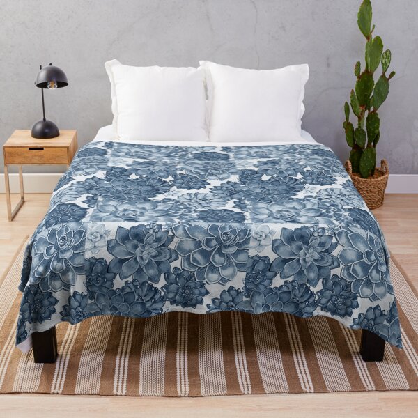 Item preview, Soft Blue Monochrome Succulent Plants Wall Contemporary Garden Design III designed and sold by Irina Sztukowski.