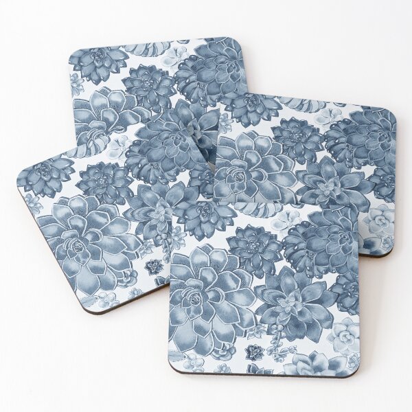 Item preview, Soft Blue Monochrome Succulent Plants Wall Contemporary Garden Design IV designed and sold by Irina Sztukowski.