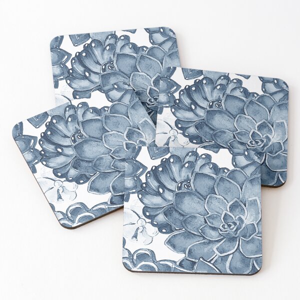 Item preview, Soft Blue Monochrome Succulent Plants Wall Contemporary Garden Design V designed and sold by Irina Sztukowski.