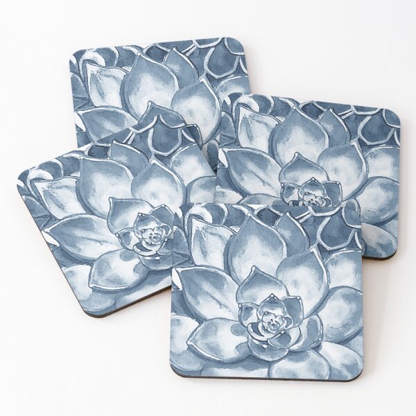 Item preview, Soft Blue Monochrome Succulent Plants Wall Contemporary Garden Design VI designed and sold by Irina Sztukowski.