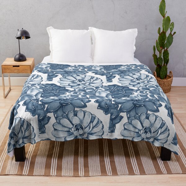 Item preview, Soft Blue Monochrome Succulent Plants Wall Contemporary Garden Design VII designed and sold by Irina Sztukowski.