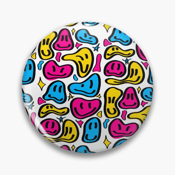 Item preview, Dripping smiley faces – yellow, pink and blue designed and sold by Simplequeen.